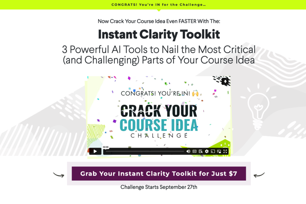 challenge opt-in upsell